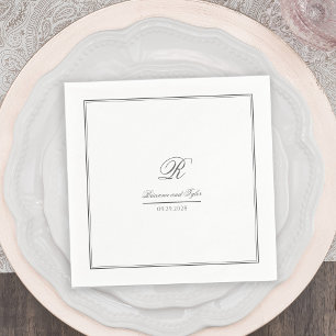 Serviette En Papier Mariage classique simple Monogram serviettes