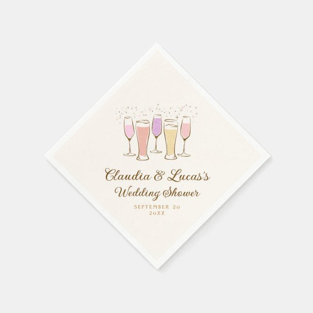 Serviette En Papier Mariage Co-couple Enterré de Jeune Fille (Coin)