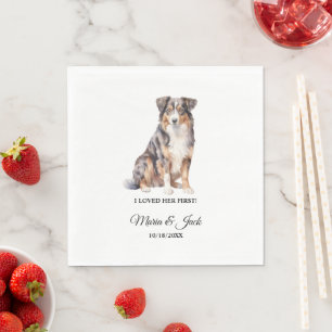 Serviette En Papier Mariage Cocktail de compagnie de berger australien
