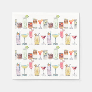 Serviette En Papier Mariage Cocktail serviettes Illustré Cocktail Heur