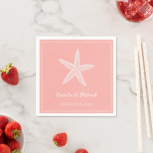 Serviette En Papier Mariage Coral Starfish