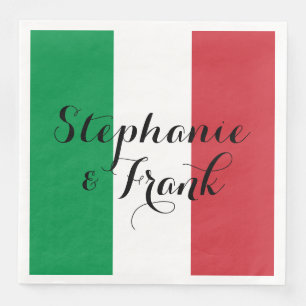 Serviette En Papier Mariage couleur drapeau italien