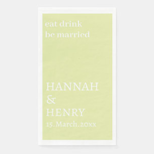 SERVIETTE EN PAPIER MARIAGE CRÉATIF MODERNE ÉCRITURE CRÈME SUR MESURE
