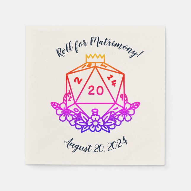 Serviette En Papier Mariage D&D Imaginaire/Bachelorette Party (Devant)