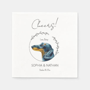 Serviette En Papier Mariage Dachshund Chien simple Cocktail Napkins