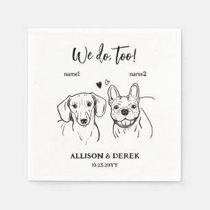 Serviette En Papier Mariage Dachshund French Bulldog 2 chiens