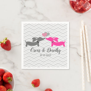 Serviette En Papier Mariage Dachshund serviettes personnalisées Doxie