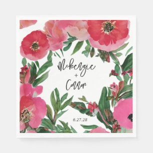 Serviette En Papier Mariage d'anémone aquarelle