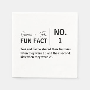 Serviette En Papier Mariage d'anniversaire moderne noir et blanc Fun F