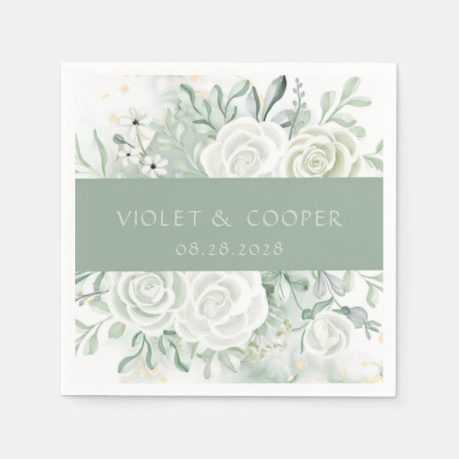Serviette En Papier Mariage d'aquarelle de couleur rouille (Devant)