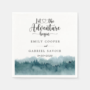 Serviette En Papier Mariage d'aquarelle de forêt