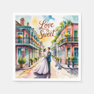 Serviette En Papier Mariage d'aquarelle de la Nouvelle-Orléans Louisia