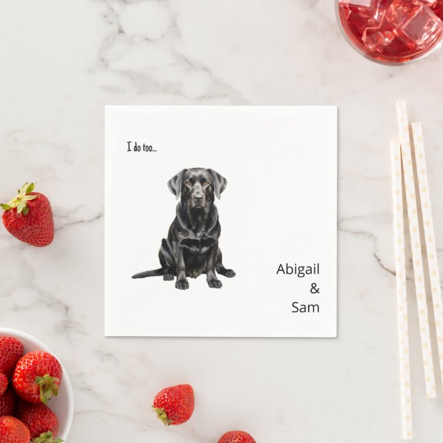 Serviette En Papier Mariage d'aquarelle Pet Image II (En situation)