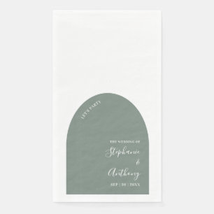 Serviette En Papier Mariage d'arche verte et blanche Sage