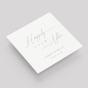 Serviette En Papier Mariage d'argent personnalisé 'Heureux toujours ap