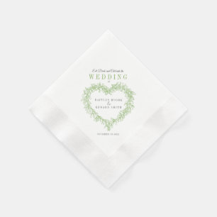Serviette En Papier Mariage d'art de ligne Mistletoe personnalisé