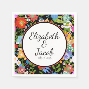 Serviette En Papier Mariage d'art populaire mexicain