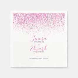 Serviette En Papier Mariage d'art rose violet en cascade