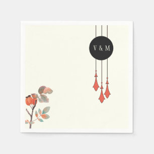 Serviette En Papier Mariage d'automne à minuit