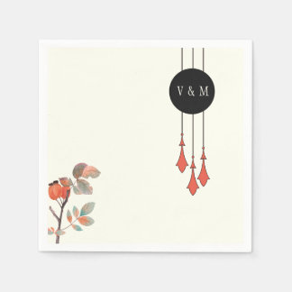 Serviette En Papier Mariage d'automne à minuit