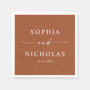 Serviette En Papier Mariage d'automne à Sienne Cocktail Désert Terra