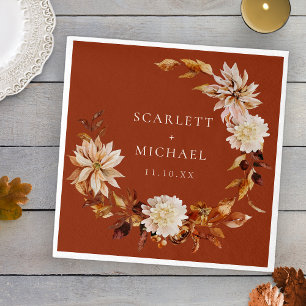 Serviette En Papier Mariage d'automne en terre cuite