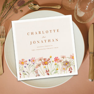 Serviette En Papier Mariage d'automne floral rustique bohème