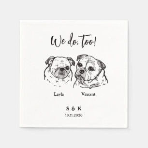 Serviette En Papier Mariage de 2 chiens