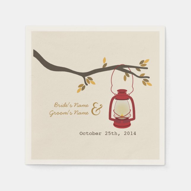 Serviette En Papier Mariage de automne de Lanterne de camping serviett (Devant)