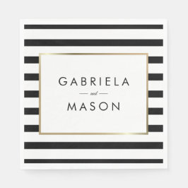 Serviette En Papier Mariage de bande classique | Faux Gold Foil
