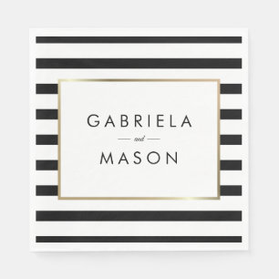 Serviette En Papier Mariage de bande classique   Faux Gold Foil