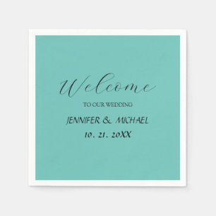 Serviette En Papier Mariage de bienvenue élégant en calligraphie