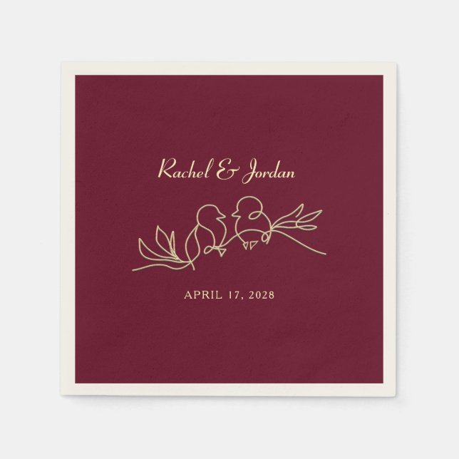 Serviette En Papier Mariage de Bourgogne (Devant)