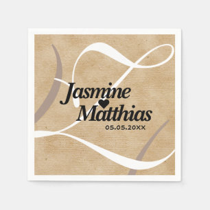 Serviette En Papier Mariage de Burlap Vintage rustique