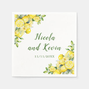 Serviette En Papier Mariage de cadre vert citron italien