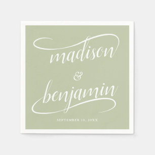 Serviette En Papier Mariage de calligraphie manuscrite moderne