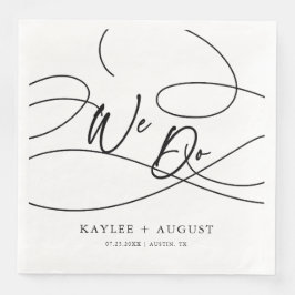 Serviette En Papier Mariage de calligraphie minimaliste "We Do"