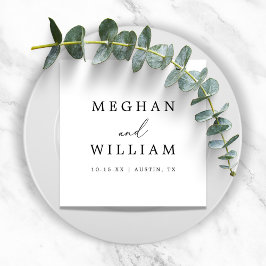 Serviette En Papier Mariage de calligraphie simple romantique