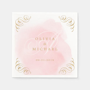 Serviette En Papier Mariage de calligraphie vintage