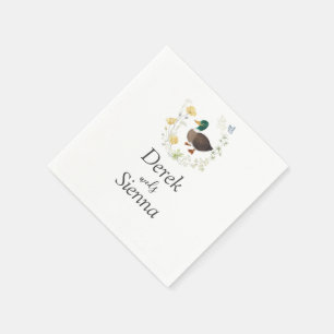 Serviette En Papier Mariage de canard colvert fleur sauvage