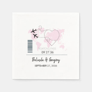 Serviette En Papier Mariage de carte d'embarquement de destination