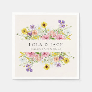 Serviette En Papier Mariage de champ d'eau Fleur sauvage