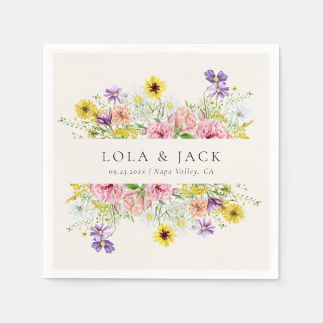 Serviette En Papier Mariage de champ d'eau Fleur sauvage (Devant)