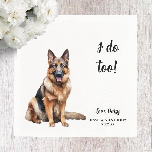 Serviette En Papier Mariage de chien berger allemand  (Créateur téléchargé)