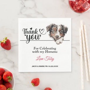 Serviette En Papier Mariage de chien berger australien Cocktail