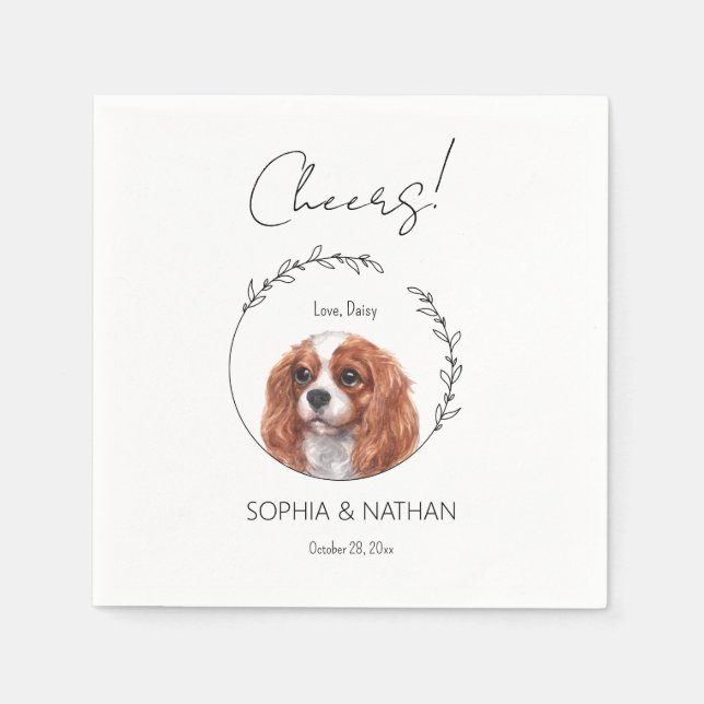 Serviette En Papier Mariage de chien Cavalier simple Cocktail serviett (Devant)