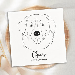 Serviette En Papier Mariage de chien Cheval personnalisé Golden Retrie