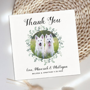Serviette En Papier Mariage de chien Cocktail de Merci personnalisé