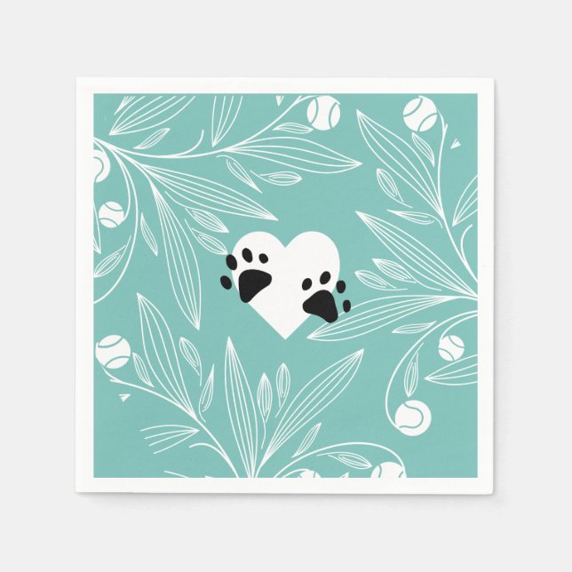 Serviette En Papier Mariage de chien d'amour de chiots (Devant)