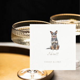 Serviette En Papier Mariage de chien de bétail australien personnalisé